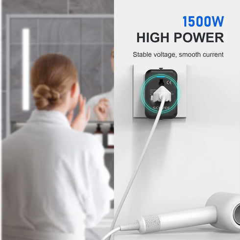 Universal Travel Adapter with USB C, All in One Worldwide Power Plug Adapter for USA EU UK AUS