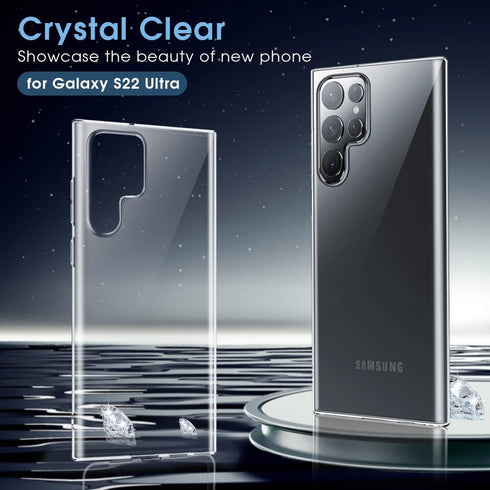 X-level Clear Ultra-Thin Samsung Galaxy S22 Ultra Case, Soft TPU Slim Fit Anti-Slip Grip Phone Cover for Galaxy S22