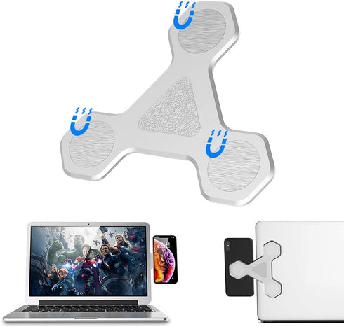 xcivi Magnetic Bracket for Monitor Side Mount, Laptop Duo Screen Mount & Smartphone Holder (Silver)