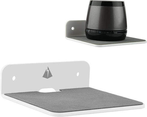 TXEsign Wall Shelf Speaker Shelf, Small Wall Shelf Speaker Mount Speaker Stand for Bluetooth Speaker, Webcam, Cell Phones, Display Shelf Acrylic Floating Speaker Shelf (White)