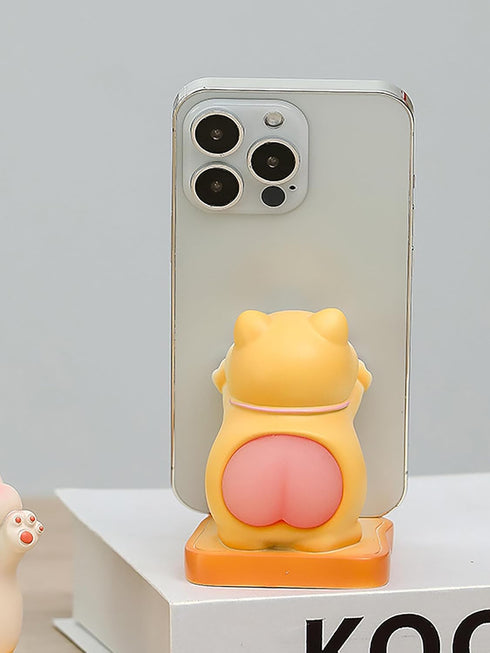 Cute Cat Cell Phone Stand Holder for Desk, Novelty Cat Desk Accessories, Suitable for All Mobile Phones, Tablets, Gifts