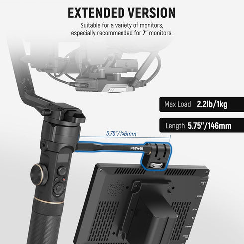 NEEWER Adjustable Field Monitor Mount, 360° Rotating Camera Monitor Mount with 1/4 Inch Thread, Compatible with DJI RS4