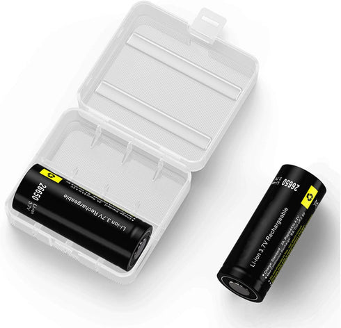 Heyiarbeit Battery Storage Case Holder Box - Clear Color for 2 26650 Batteries (2 Pack)