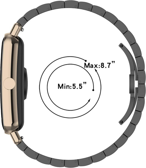 Watch Band Compatible for MorePro HM08 Fitness Tracker, Adjustable Replacement Metal Strap for Smartwatch