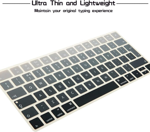HRH Silicone Keyboard Cover Skin Protector for Magic Wireless Keyboard MLA22LL/A (A1644, 2015 Released), Ombre Grey,