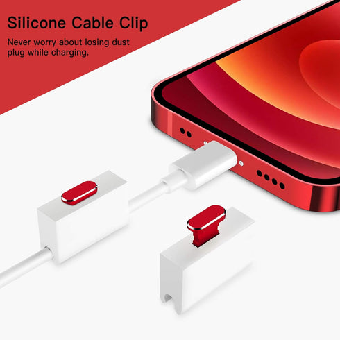 2 Pack Anti Dust Plugs for iPhone 13 Pro Max 14 12 Mini Dust Cover 8 Pin Dust Plug with Mini Storage Box iPhone Charging Port Plugs for iPhone 11 XS XR X 8 Plus SE 2020 2022 iPad Mini Air Red