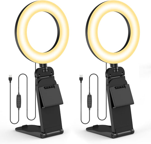 Evershop 2Packs-Ring Light for Computer Laptop,Video Conference Lighting kit for Zoom Meetings,5" Small