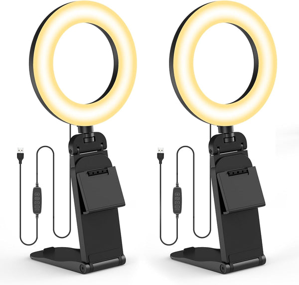 Evershop 2Packs-Ring Light for Computer Laptop,Video Conference Lighting kit for Zoom Meetings,5" Small
