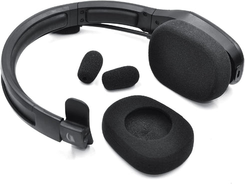 Replacement Cushion Ear Pads Kit for BlueParrott B450-XT Bluetooth Headset (Black, Foam Ear Cushions + Microphone Foam)
