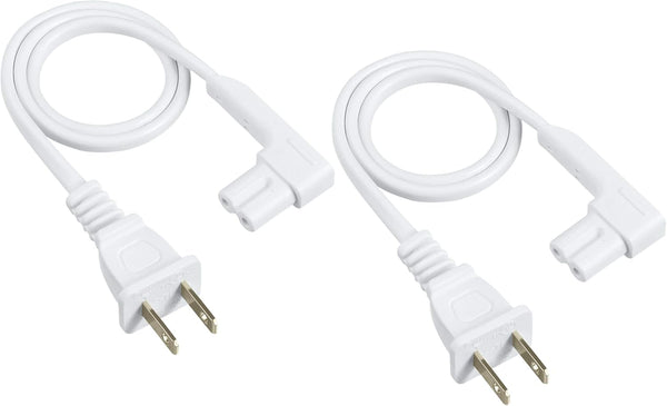 19.5in Power Cord 2-Pack for Sonos One, One SL, Play-1 Speakers - Short White Power Plug Cable