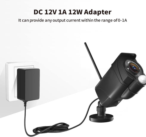 Tonton AC 100-240V to DC 12V 1A Power Supply Adapter, 5.5mm x 2.1mm Plug for LED Light Strip, CCTV