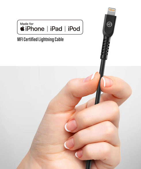 GALVANOX USB C to Lightning Cable (2 Pack) Apple MFi Certified iPhone Fast Chargers (3ft + 6ft) Charging Cords Compatible with iPhone 11/12/13/14 Pro Max - Black