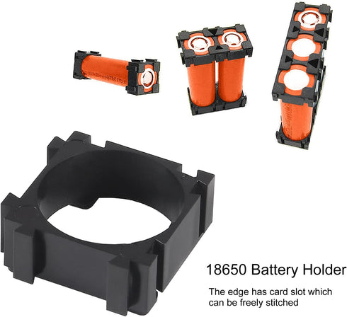 100Pcs 18650 Lithium Battery Holder, Plastic Bracket for DIY Fixed Battery Pack Stand