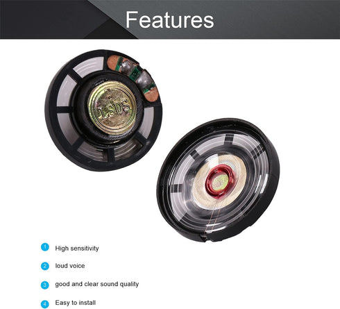 Fielect 5Pcs DIY Magnetic Speaker, 0.25W 8 Ohm, 29mm Diameter Round Shape Replacement Loudspeaker