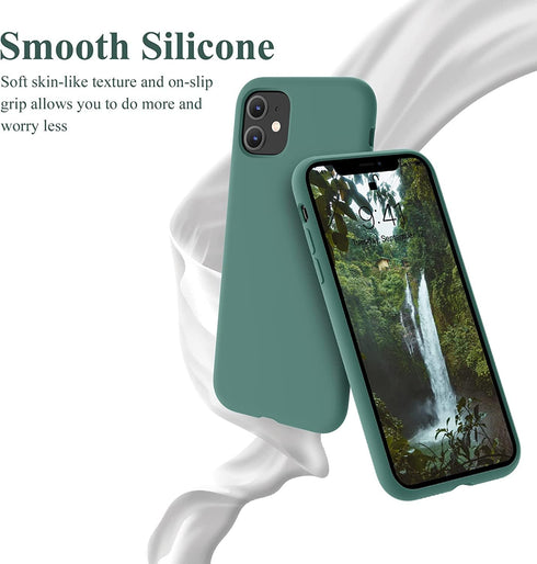 OTOFLY for iPhone 11 Case, Slim Shockproof Protective Cover, Anti-Fingerprint, Anti-Scratch, Pine Green