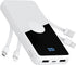 TXQX Portable Charger with Built in Cables,High Speed Power Bank 10000mAh Travel Battery