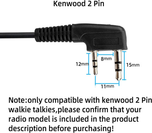 Retevis Overhead Walkie Talkie Headset with Boom Mic, 2 Pin, for RT22 RT68 RT21 H-777 RT27 RT86 RB26 RB68, Compatible with BAOFENG UV-5R BF-F8HP pxton Walkie-talkies, Two Way Radio Headset(1 Pack)