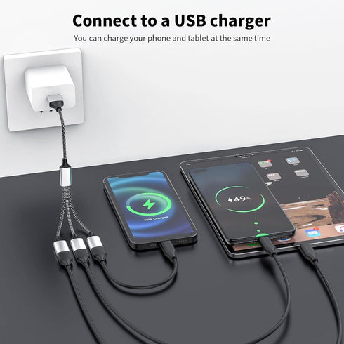 6.6Ft USB Extension Cable, 1 Male to 3 Female USB Adapter Compatible with Webcam, Camera, Phone, Mouse, Keyboard,