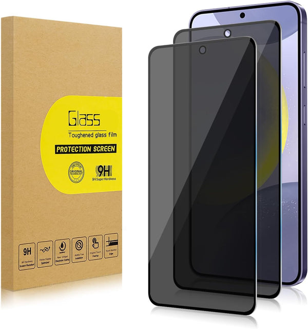 2 Pack Privacy Screen Protector for Samsung Galaxy S24, Anti-Spy Tempered Glass, Easy Install, 9H