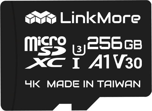 LinkMore 256GB Micro SDXC Card, XV13 Agon Lite, A1, UHS-I, U3, V30, Class