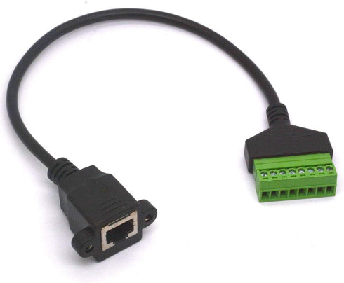 RJ45 Screw Terminal, Ethernet RJ45 Female Plug to 8 Pin Screw Terminal Block Connector for Cat7 6 5