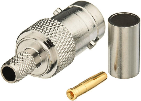 SUPERBAT BNC Crimp Connectors Kit, BNC Male + Female Crimp Solder Attachment for Low Loss Coax Cable