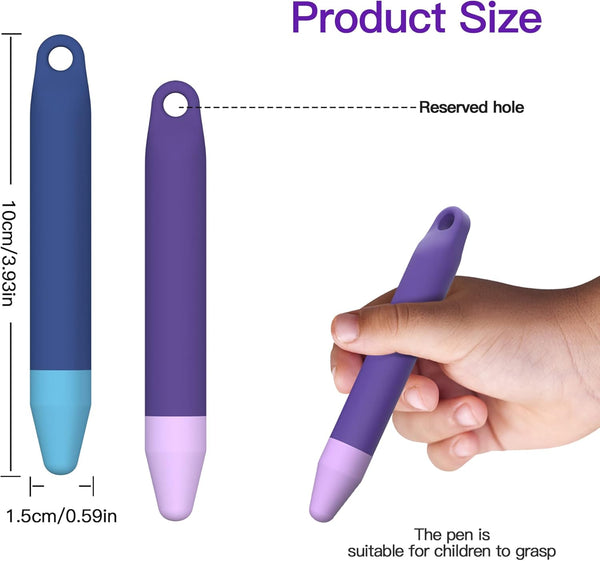 2 Pack Kid-Friendly Stylus Pens for Touch Screens, Purple and Blue Compatible with Kindle, iPad, iPhone