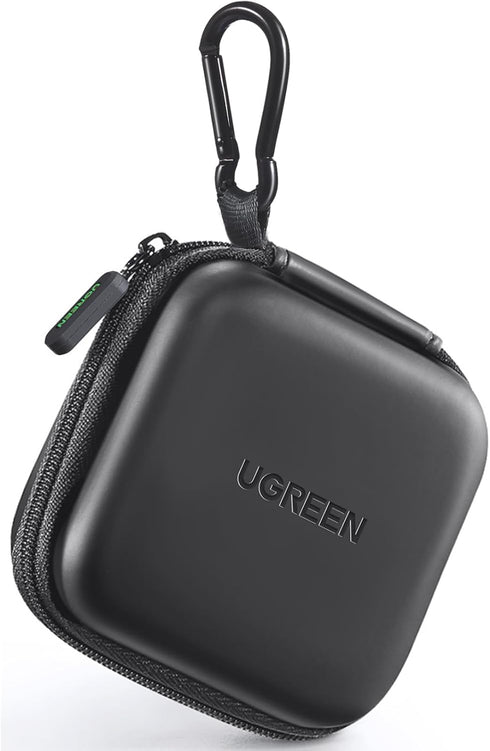 UGREEN Waterproof Earphone Case for AirPods Pro and JLab Earbuds, Includes Stainless Steel Carabiner, Black