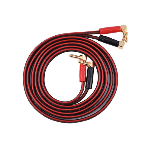 HiFi Speaker Wire - Pure Copper Cable with Right Angle L Type Banana Plugs, Red & Black (1.8m)