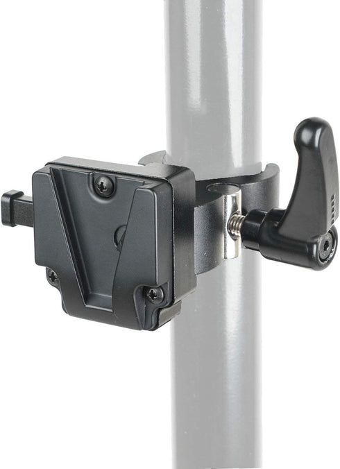 V-Mount Battery Adapter with Clamp for Lighting Stand and Support Rod Mounting