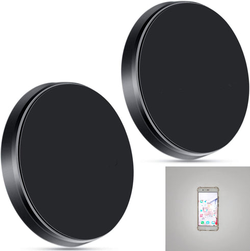 Pack of 2 Wall Mounted Phone Magnet, Large Size Magnetic Phone Attachment Sticker Universal Cellphone Wall Mount
