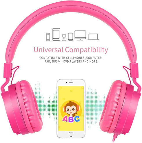 gorsun Kids Headphones, Lightweight Stereo Wired Toddler Headphones, Adjustable Headband Children's Headset for