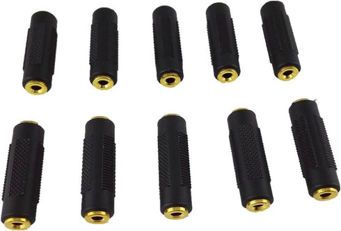 yueton Pack of 10 Gold Plated 3.5mm Stereo Jack to 3.5mm Audio Female/Female Adapter Connectors