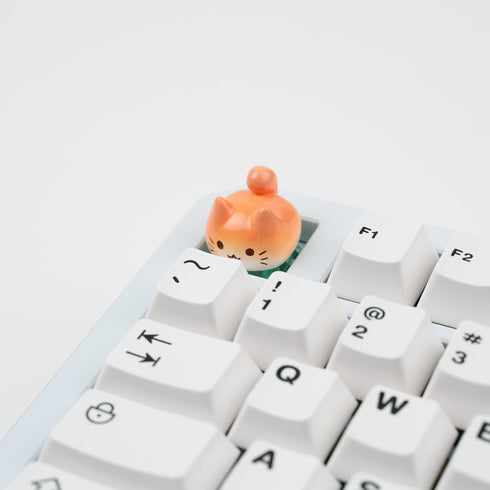 Witwikey 1U Artisan Cat Keycap for Mechanical Keyboards Esc, Orange Cat, Handmade Resin, Size, MX Switch Compatible