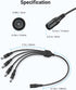ANNKE Security Power Adapter Supply AC to DC 12V2A with 1-to-4 Splitter Power Cord for CCTV Surveillance Camera DVR