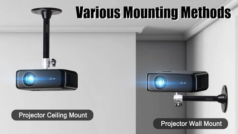 2-Be-Best 360 7in 18cm Mini Projector Ceiling Mount Adjustable Projector Wall Mount Length / Projectors Mounts Black