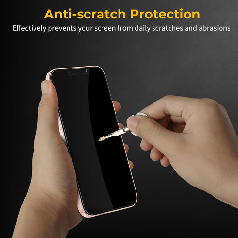 UNBREAKcable 3-Pack Tempered Glass Screen Protector for iPhone 14/13/13 Pro, 6.1 Inch, Easy Install Frame, Shatterproof.