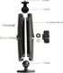 xik 1/4"-20 5.91 inch 1" Heavy Duty Thread Mount: Aluminum Long Arm with Double Ball Head & Ball- Rhombic Base - Fits