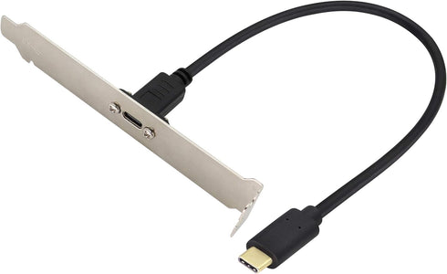 USB Type C 3.1 Panel Mount Adapter Cable - USB-C 3.1 Gen2 10Gbps Male to USB C Female Panel Mount Screw Cable, Supports