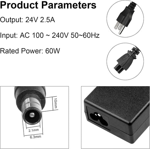DC 24V Adapter for Samsung Soundbar with 8ft Power Cord
