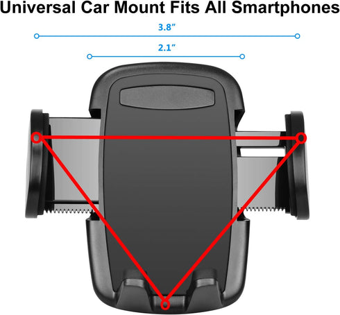 Takfox Car Phone Mount Holder for Samsung Galaxy S24 S23 Ultra S22 Plus S21 FE S20 S10 Note 20 Ultra A15 A03s A02S A14 A23 A54 A71 5G iPhone 15 14 13 Pro Max Cell Phone Air Vent Car Mount Cradle-Black