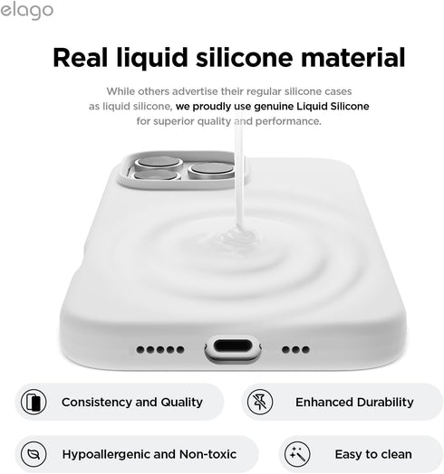 elago 16 6.9 inch Compatible with iPhone Pro Max Case, Premium Liquid Silicone Case, Full Body Protective Cover