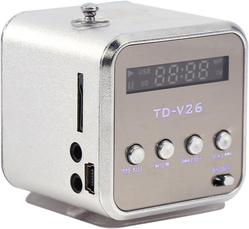 Fayelume Small Radio, 5 * 5 * 5.2 cm USB Music Player, MP3