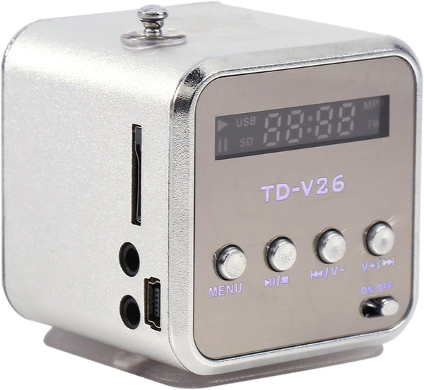 Fayelume Small Radio, 5 * 5 * 5.2 cm USB Music Player, MP3