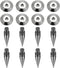 MECCANIXITY 8 Pcs Black Speaker Spike Kit Shockproof Adjustable Copper Speaker Spike