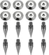 MECCANIXITY 8 Pcs Black Speaker Spike Kit Shockproof Adjustable Copper Speaker Spike
