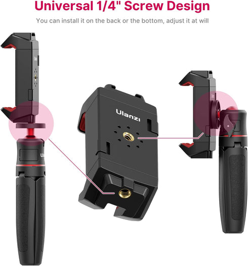 ULANZI ST-29 Phone Tripod Mount, Universal 2-in-1 Tablet Smartphone Holder Adapter with Cold Shoe Mount, 2.6"-8.8"