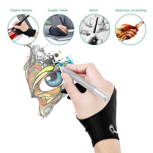 Parblo PR-01 Two-Finger Artist Glove for Graphics Drawing Tablet, One Size for Right and Left Hand
