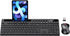 MARVO Wireless Keyboard and Mouse Combo - 2.4G Ergonomic Keyboard with Phone Tablet Holder, Silent Mouse (Black)