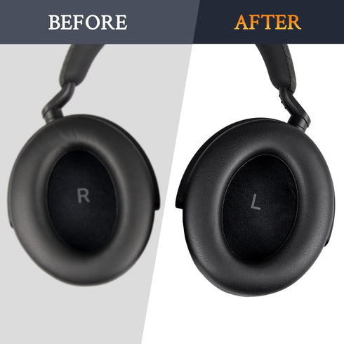SOULWIT Protein Leather Earpads for Sennheiser Momentum 4 Over/Around Ear Headphones, Noise Isolation Foam Cushions -